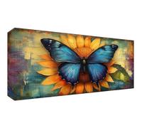 Butterfly Diamond Art Painting, Flower Large Diamond Painting Kits for Adults, 5D DIY Full Drill Cross Stitch Arts Crafts Pictures Embroidery Kit, Gifts for Girls Home Wall Decor 24x12inch t-9142