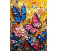 Butterfly Diamond Art, Pattern Flower Diamond Painting Kits for Adults 5D DIY Full Square Drill Gem Crystal Art Kits Crafts for Adults, Bedroom Decor, Room Decor, Gifts for Women 36x48 Inch -bby250722
