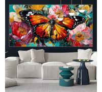 Butterfly Diamond Painting Kits for Adults 60x30cm Diamond Art Flower Painting by Numbers for Children with Full Square Drill Accessories, Crystal Arts and Crafts Cross Stitch Pictures, Gifts y-w360