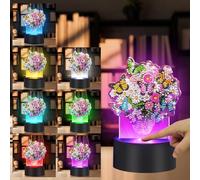Butterfly Diamond Painting NightLight, 3D LED Acrylic Night Light for Personalised Gifts, 7 Colors Butterflies Nightlights for Kids Baby Girl Bedroom Decor, Birthday Gift for Girls