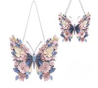 Butterfly Diamond Painting Window Pendant, Crystal Painting Pendant with Chain, Double-Sided Hanging Decoration for Windows, DIY Diamond Art Ornament for Door Wreath, Window, Garden (21 x 19.8 cm)