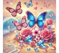 Butterfly Diamond Sea Jigsaw Puzzle 500 Pieces 45x45cm/18x18inch, Difficult jigsaw puzzles for Adults 500, Beautiful Art work, Great Festive Puzzle Gift for Men/Women
