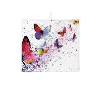 Butterfly Dish Drying Mats For Kitchen Counter, Colorful Abstract Absorbent Dish Drainer Rack Mat, Spring Microfiber Drying Pad For Coffee Bar 16x18 Inch
