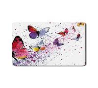 Butterfly Dish Drying Mats For Kitchen Counter, Colorful Floral Absorbent Rubber Mat, Spring PU Leather Drying Pad For Coffee Bar Protector 12x20 Inch