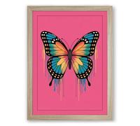 Butterfly Dissolution Modern Framed Wall Art Print A1 (84.1×59.4cm) Oak, Wall Decor for Living Room, Bedroom, Office & Home, Ready to Hang, Art Gift