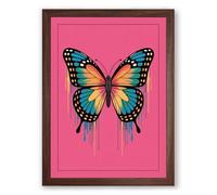 Butterfly Dissolution Modern Framed Wall Art Print A1 (84.1×59.4cm) Walnut, Wall Decor for Living Room, Bedroom, Office & Home, Ready to Hang, Art Gift