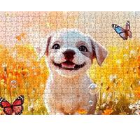 Butterfly Dog Puzzle - 3000 Piece Jigsaw Puzzles for Adults - The Back Features Printed Letter Guides - The Pieces fit Together Snugly - Wooden Puzzles for Adults - Gifts Man 48.0 X 31.9 Inch s7h-383