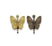 Butterfly Door Knocker with Strike Plate for Front Door (Polish Brass)