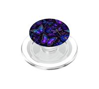 Butterfly Dragonfly Blue Purple Dark Floral Gothic Pattern PopSockets PopGrip for MagSafe
