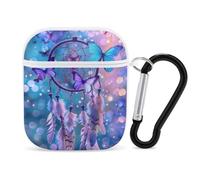 Butterfly Dream Catcher Earphone Case Cover Compatible with AirPods 1&2 Shockproof Bluetooth Headset Case White-style