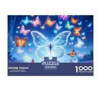 Butterfly Dream Great Gift Idea 1000 Pc Adult Jigsaws - Butterfly Portal Flower Field Impossible Hard Challenging Game for Wall Decoration38x26cm/1000pcs