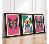 Butterfly Dreams Modern Set of 3 Framed Wall Art Prints A1 (84.1×59.4cm)