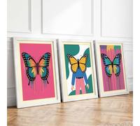 Butterfly Dreams Modern Set of 3 Framed Wall Art Prints A1 (84.1×59.4cm)