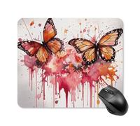 Butterfly Drip Spray Watercolor Mouse Pad Square Laptop Mouse Mat Cute Computer Mousepad Keyboard Pad Non-Slip Desk Pads for Gaming Office Work Home 25 * 30cm