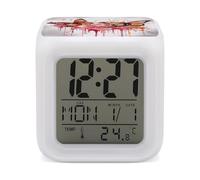 Butterfly Drip Spray Watercolor Night Light Alarm Clock LED Display Alarms for Bedroom Smart Digital Alarm Clock Wtih 7 Colorful Ambient Lights Sleep Timer for Heavy Sleepers Simple Operation