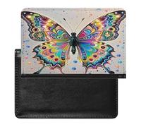 Butterfly Drip Spray Watercolor Passport Holder Passport Cover Protector Essentials with Credit Card Slots for Women Men