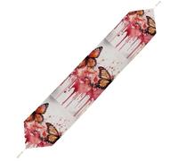 Butterfly Drip Spray Watercolor Table Runner for Dining Table, Short Plush Runners Washable & Durable Tablerunner Modern Home Decor for Wedding, Kitchen, Holiday 178*33cm