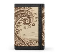 Butterfly Drip Spray Watercolor Trifold Wallet Front Pocket Coin Purse - Slim Credit Card Holder for Men & Women, Brown Pattern Tree, One Size, Classic