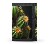 Butterfly Drip Spray Watercolor Trifold Wallet Front Pocket Coin Purse - Slim Credit Card Holder for Men & Women, Cacti and Succulents, One Size, Classic
