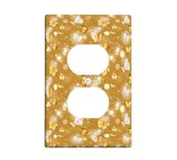 Butterfly Duplex Outlet Covers Wall Plate, Spring Nature Sparkle Halo Spring Gold Plastic Standard Size Face Plates for Electrical Outlets for New Apartment Home Bedroom Office Decor
