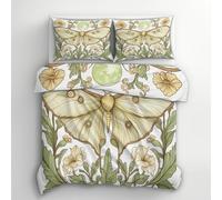 Butterfly Duvet Cover Single Bedding Sets, Vintage William Morris Pattern, Reversible Design Bedroom Decor Bed Quilt Cover with 1 Pillowcase, Microfiber, Zip - SMK5002