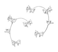 Butterfly Earrings Ear Cuffs Non Piercing Tassel Exquisite Zircon Ear Clips Bridal Wedding Jewelry Small Hoop Clip on Earrings (SL3, One Size)