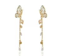 Butterfly Earrings for Women Gold Butterfly Earrings Long Tassel Butterfly Pearl Earrings 3D Butterfly Dress Jewelry Gifts Trendy