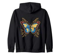 Butterfly Earth Map Global Adventure Zip Hoodie
