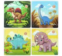 Butterfly EduFields 4-in-1 Dinosaur Jigsaw Puzzle Set for Kids 38 Pcs Brain Boosting Puzzle Toy for Boys & Girls Age 3 4 5 6 7 Preschool Learning Coloring Sheets Dino Gift for Kids 38 pieces, small