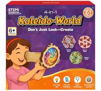 Butterfly EduFields 4in1 KaleidoWorld DIY Wooden Kaleidoscope Toy for Kids 6+ Infinite Patterns - Space, Aqua, Unicorn, Jurassic Magic Rotating & Fillable Kaleidoscope Kit Best Gifts for Kids