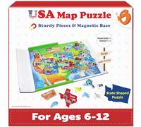 Butterfly Edufields United States Puzzle Toys for Boys 6 8 10, Magnetic Puzzle Book Gifts for 6 Year Old Boys, Puzzles for Kids Ages 6-8, Toys for Girls 6-8, Geography Games, Educational Kit for Kids
