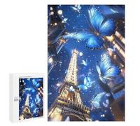Butterfly - Eiffel Tower 1000 Jigsaw Puzzle Puzzle Fun Challenging Family Activity Adult 1000 Piece Puzzle Great Gift Idea 1000 PCS