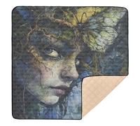 Butterfly - Enchanted Muse Large Stylish Baby Playmat for Indoor Outdoor Waterproof Travel Play Mat for Babies Infants Toddlers, 50'' x 50''