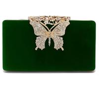 Butterfly Evening Clutch for Women Shiny Evening Bag Purses Gorgeous Handbags for Feast Party Wedding, Dark Green