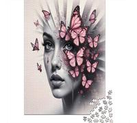 Butterfly Face Art 1000 Piece Premium Cardstock Jigsaw Puzzle Set Adult Jigsaws Educational Challenge Fun Present Value Pack Wall Decoration 38x26cm/1000pcs