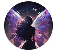 Butterfly Fairy Adult Jigsaw Puzzles 1000 Pieces 1000Pc Adults Round Jigsaw Puzzle Relax & Challenge, Colorful Home Decor Art, for Friends (Size 67.5x67.5cm)