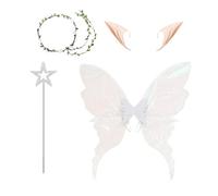 Butterfly Fairy Costume - Halloween Girls Costume Butterfly Wings,Dress up Accessories with Wand and Ears for Girlfriend Girls Adults Sisters Teens
