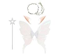 Butterfly Fairy Costume | Halloween Girls Costume Butterfly Wings - Elastic Dress up Accessories with Flower Headband for Adults Girls Girlfriend Kids Sisters