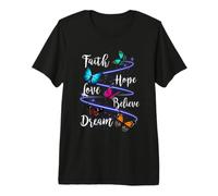 Butterfly Faith Hope Love Faith Dream Christian Premium T-Shirt