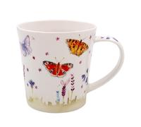 Butterfly Feathers & Fur Mug from Lesser & Pavey LP95757, Leonardo Collection by Artist Jennifer Rose 275ml 9oz, Fine China, White