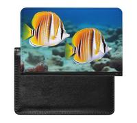 Butterfly Fish Passport Cover Protector Rfid Blocking Passport Holder Id Card Holder Secure Travel Wallet Organizer for Passport Tickets Credit Cards, style, One Size