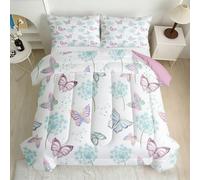 Butterfly Floral Coverless Duvet Single 7.5 Tog 3D Printed Comforter