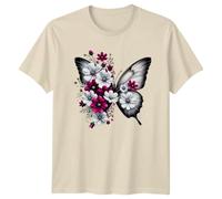 Butterfly Floral Design Butterflies Nature Mens T Shirt Womens Tee Graphic Unisex Top Spring Fashion M