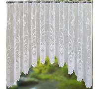BUTTERFLY/FLORAL JARDINIERE WHITE NET CURTAIN 100 X 48 INCHES (254CMS X 122CMS) APPROX.