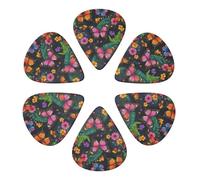 Butterfly Floral Print Notebook Guitar Picks 6 Pack Thin Medium Heavy Thickness Guitars Pick For Acoustic Electric Guitar Ukulele Bass 0.46mm