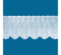 Butterfly Floral Trailing Leaf Pattern Cafe Net Curtains In White - Sold By The Metre (Drop: 60cm (24"))