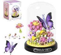 Butterfly Flower Bouquet Building Block Set, Insect Flowers Plants Decor with Dust Cover, Creative DIY Animals Plants Bonsai Collection Building Kit, Home Office Decor Gifts for Adults Teenagers
