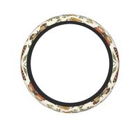 Butterfly Flower Branch 15 Inch Print Elastic Steering Wheel Cover Universal, Anti-Slip Elastic Breathable Soft Rubber Car Steering Wheel Protective Cover.