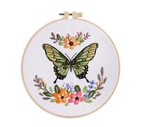 Butterfly Flower Embroidery Kit, Butterfly Floral Embroidery Set, Stamped Sewing Kits, Sewing Art Set, Sewing Kit for Christmas, New Year, Thanksgiving