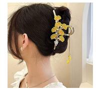 Butterfly Flower Hair Barrettes Vintage French Pearl Ginkgo Leaf Tassels Claws Floral Hair Clips Accessories for Women Girls (Style A)